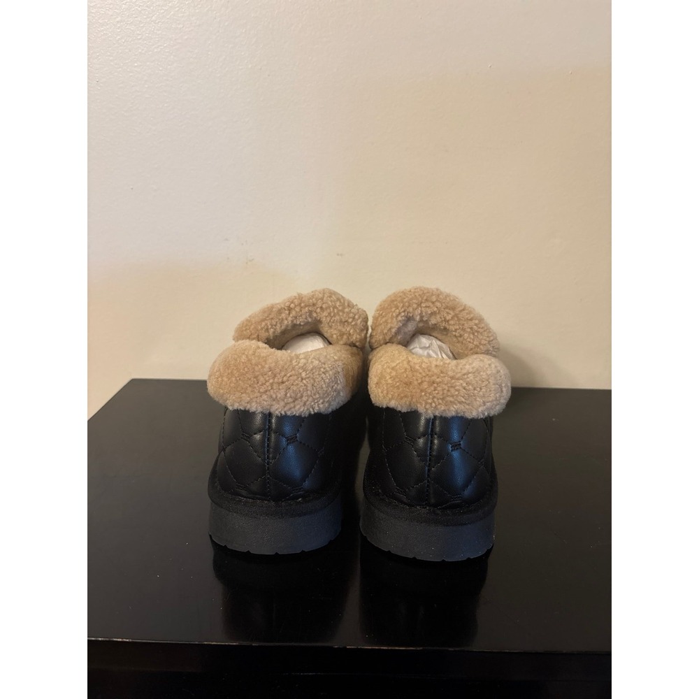 LONZA Black and Tan Quilted Sherpa Loafers - Picture 5 of 10